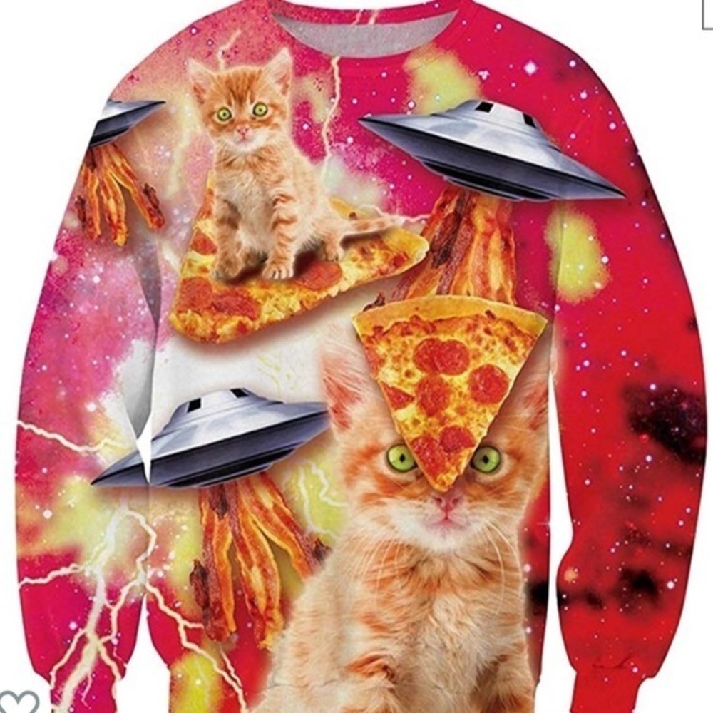 Pizza cat sweatshirt.  NWT.  L